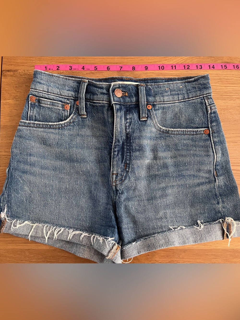 Madewell Blue Denim High-Rise Jean Shorts - Blue (size 25)